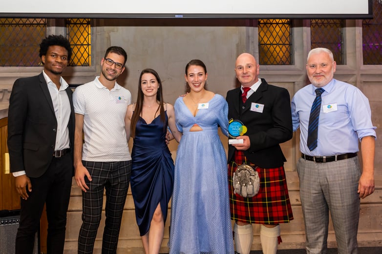 Component Sense team members recieving the Employees' Choice Award at tge Living Wage Champion Awards in 2022.