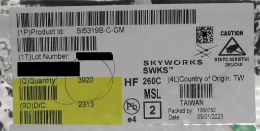 SI5319B-C-GM Component Sense