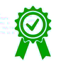 Green certification logo example.