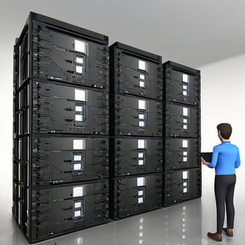AI generated image of an AI training data centre.