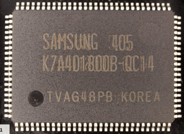 Electronic component that has been remarked or shadowmarked #1.